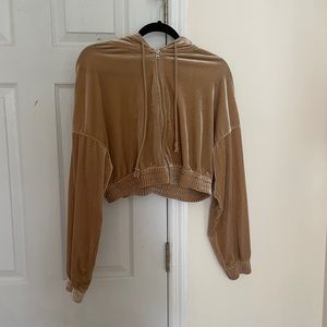 HM CROPPED JACKET BROWN SIZE MEDIUM